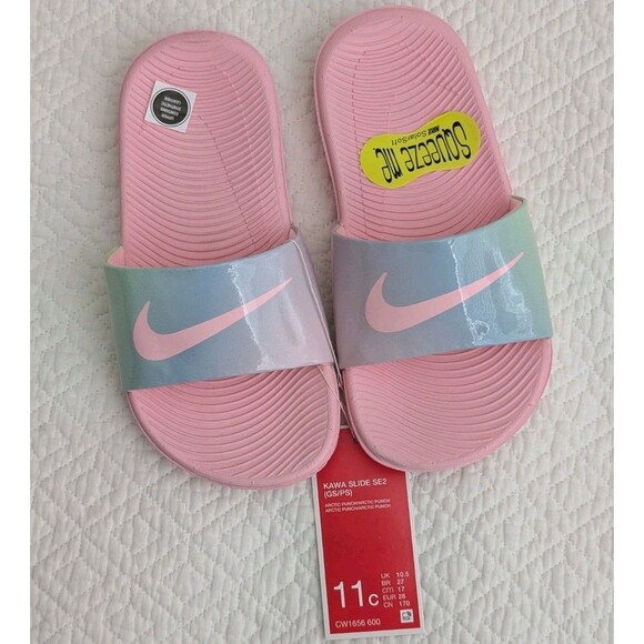 Nike Kawa Slide SE2 Arctic Punch/Arctic Punch Athletic Slip On Girl's Size 11C - Picture 1 of 2